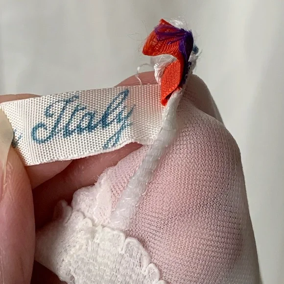 Vintage Peignoir Set White Lingerie Nightgown & Robe White Lace Made In Italy - Picture 7 of 10